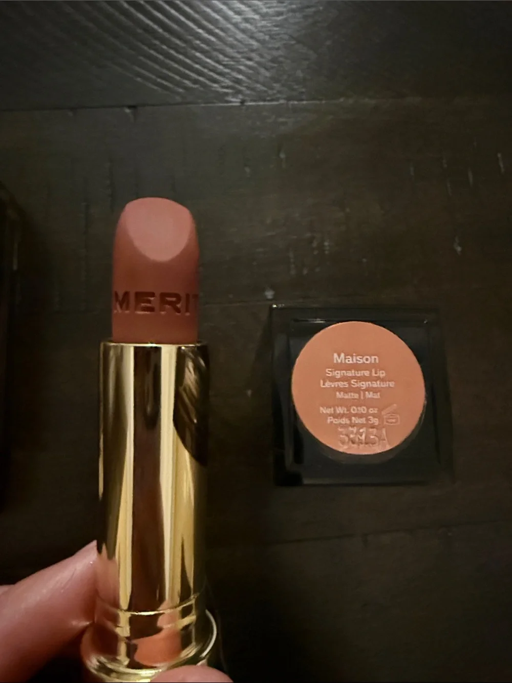 2 Merit Lipsticks- shades Maison and Antibes.